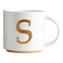 COLLECTIVE HOME Monogram Ceramic Mugs 15 oz Golden Initial Coffee Cups Elegant Alphabet Tea Mugs Elegant Personalized Mug with Gift Box Unique Mug with Double Side Capital Letter S