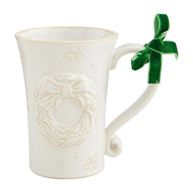 Mud Pie White Christmas Mug Wreath 12 oz