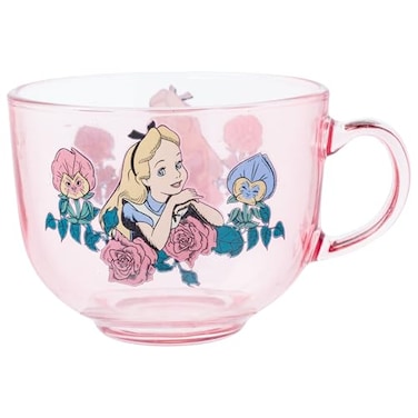 Silver Buffalo Disney Alice in Wonderland Teacup Glass Coffee Mug 16 Ounces