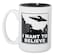 Artisan Owl I Want to Believe UFO Mug 15oz Funny Alien Tea Coffee Cup for SciFi Space Extraterrestrial Fans in Black Inlay
