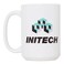 Artisan Owl Initech Large 15 oz DoubleSided White Coffee Mug Modern Microwave Safe Ceramic Cup for Tea Coffee Funny Work Gift