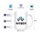 Artisan Owl Initech Large 15 oz DoubleSided White Coffee Mug Modern Microwave Safe Ceramic Cup for Tea Coffee Funny Work Gift