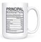 Artisan Owl Principal Mug 15 oz Large Funny Principal Tea Coffee Cup with Nutritional Facts Label Principal Office Decor Appreciation Retirement Gift