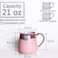 Bosmarlin Large Ceramic Coffee Mug Pink Big Tea Cup for Office and Home 21 Oz Dishwasher and Microwave Safe Pink 1