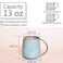 Bosmarlin Matte Ceramic Coffee Mug Tea Cup for Office and Home 13 oz Dishwasher and Microwave Safe 1 Pack Lake BlueGlossy