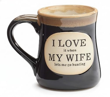 burton+BURTON burton BURTON Funny Hunting 18oz Coffee Mug I Love It When My Wife Lets Me Go Hunting Hunter Gift for Husband with Gift Box