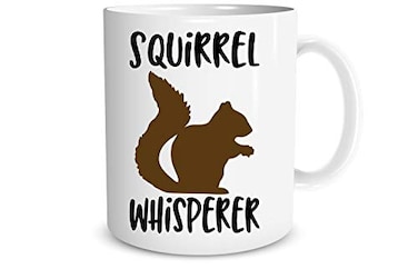 Funnwear Squirrel Whisperer 11oz Coffee or Tea Mug Novelty Funny for Friends Husband Wife Squirrel Desk Decor For Women Humor Gag Dad Papa From Son or Daughter