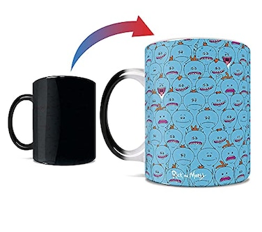 Morphing Mugs Rick and Morty Mr Meeseeks One 11 oz Color Changing Ceramic Mug Image Revealed When HOT Liquid Is Added MMUG1331