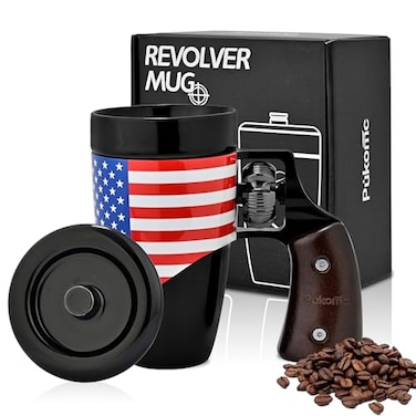 Pukomc Novelty Ceramic Coffee Mug Birthday Gifts for Men and Women fathers gifts Coffee Mugs for Men 16OZ Black Flag