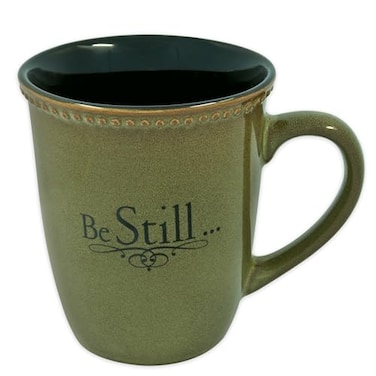 Christian Art Gifts Sage Green Stoneware Coffee Mug 13 oz Microwave and Dishwashersafe Leadfree Inspirational Scripture Coffee and Tea Mug for Men Women with Bible Verse Be Still Psalm 4610