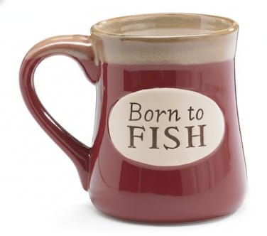 burton+BURTON burtonBURTON Born to Fish Serenity Prayer 18oz Porcelain Mug with Gift Box Fisherman Religious Gift Large Inspirational Coffee Cup Dishwasher Microwave Safe