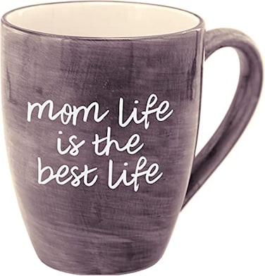 Pavilion Gift Mom Life Mom Life is the Best Life Deep Purple Large 20 oz Ceramic Coffee Mug Tea Cup Purple