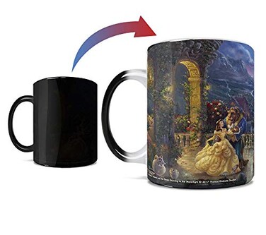 Morphing Mugs Disney Beauty and the Beast Dancing in the Moonlight Thomas Kinkade One 11 oz Color Changing Heat Sensitive Ceramic Mug Image Revealed When HOT Liquid Is Added MMUG621