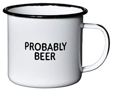 Swag Brewery PROBABLY BEER Enamel Coffee Mug Funny Home Bar Gift for Beer Lovers Homebrewers Men and Women Cool Cup for the Office Kitchen Campfire and Travel