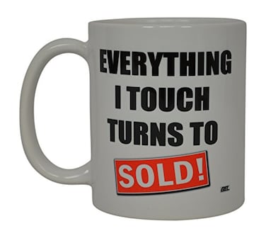 Rogue River Tactical Realtor Coffee Mug Everything I Touch Turns To Sold Best Funny Real Estate Agent Novelty Cup Gift Idea For Men Women Office Employee Boss Coworkers