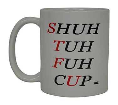 Rogue River Tactical Best Funny Coffee Mug STFU Sarcastic Novelty Cup Joke Great Gag Gift Idea For Men Women Office Work Adult Humor Employee Boss Coworkers
