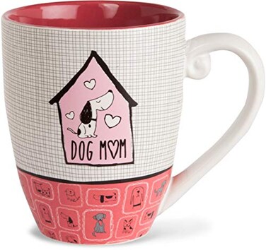 Pavilion Gift Company Dog Mom Coffee Mug Tea Cup 20 oz Pink