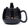Koolkatkoo Cute Cat Coffee Mug With Cell Phone Holder Lid Unique Ceramic Tea Porcelain Cup for Cat Lovers Gold Black Gift for Women