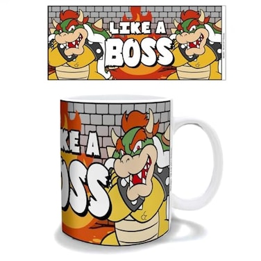 Pyramid America Mario Mario Mug Super Mario Like a Boss Mug 11 oz Ceramic Mug for Coffee Cocoa Tea Drinks Perfect Addition to Your Kitchen Office Room or Gaming Desk