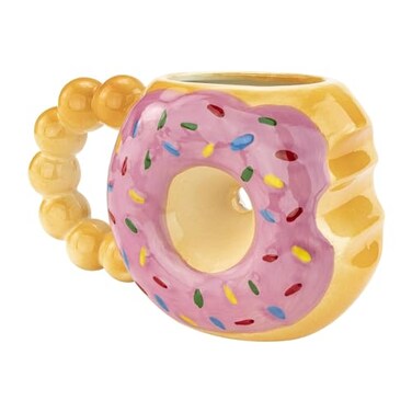 Fairly Odd Novelties DONUT TOUCH MY COFFEE Mug Novelties12oz Ceramic Shaped Tea Cocoa One Size BrownFON10288