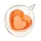 Pinky Up Kendall Heart Shaped Glass Tea Cups with Handle Double Walled Coffee Mugs Drinking Glasses for Hot Chocolate Milk Latte Eggnog Cocktails Mocktails Smoothies Home Kitchen 8 oz Set of 1