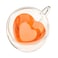 Pinky Up Kendall Heart Shaped Glass Tea Cups with Handle Double Walled Coffee Mugs Drinking Glasses for Hot Chocolate Milk Latte Eggnog Cocktails Mocktails Smoothies Home Kitchen 8 oz Set of 1