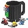 DAYMOO Buildon Brick Mug Set with 3 Random Packs of 2in1 Bricks Cool Coffee Mugs for Kids Creative Novelty Funny Coffee Mug Cup Gift for Kids Men Dad Adults Women Xmas Christmas Black