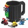 DAYMOO Buildon Brick Mug Set with 3 Random Packs of 2in1 Bricks Cool Coffee Mugs for Kids Creative Novelty Funny Coffee Mug Cup Gift for Kids Men Dad Adults Women Xmas Christmas Black