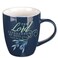 Christian Art Gifts Navy Ceramic Coffee Mug with Olive Branch 13 oz Microwavesafe Inspirational Scripture Coffee Tea Mug for Men Women with Bible Verse The Lord Refreshes My Soul Psalm 233