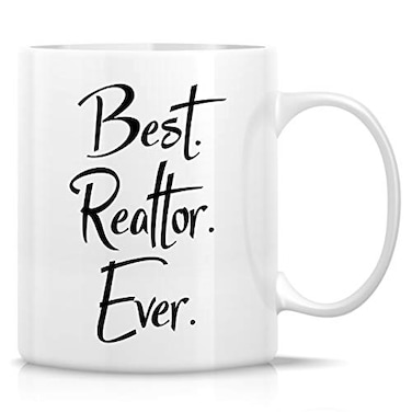 Retreez Funny Mug Best Realtor Ever 11 Oz Ceramic Tea Coffee Mugs Funny Sarcasm Motivational Gratitude Inspirational birthday gifts for friends coworkers real estate agent dad mom her him