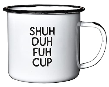 Swag Brewery ShuhDuhFuh Enamel Coffee Mug Funny Gift for Vodka Bourbon Wine and Beer Lovers Great Office or Camping Cup for Dad Mom Military Men Women