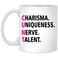 GreenStar Gifts Rupauls Drag Race Inspired Coffee Mug Charisma Uniqueness Nerve Talent 11oz White QGT5TSCVWX11oz