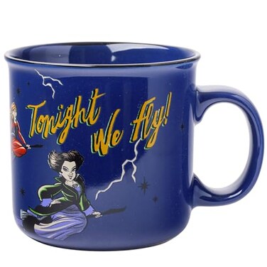Silver Buffalo Disney Hocus Pocus Tonight We Fly Broom Squad Ceramic Camper Mug 20 Ounces