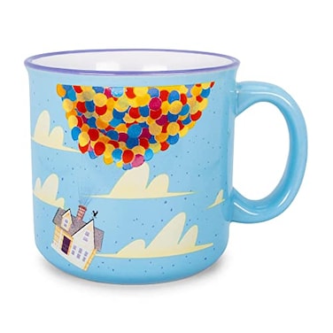 Silver Buffalo Disney Pixar UP Adventure Is Out There 20Ounce Ceramic Camper Mug BPAFree Travel Coffee Cup For Espresso Caffeine Cocoa Home Kitchen Essentials Cute Gifts and Collectibles