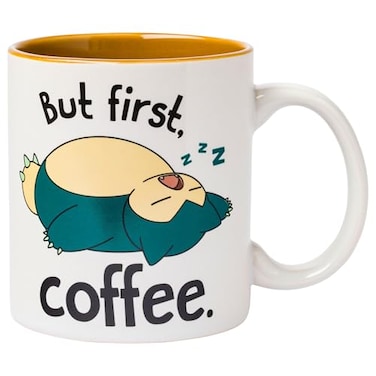 Silver Buffalo Pokemon Snorlax But First Coffee Ceramic Mug 20 Ounces