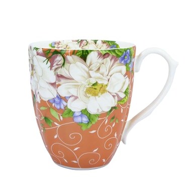 YUESITE 14oz Bone China Coffee Mugs for Women Floral Coffee Mug Tea Cups Novetly Coffee Cups Gift for Women Mom Friends