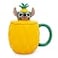 Silver Buffalo Disney Lilo Stitch Pineapple 3D Sculpted Ceramic Mug With Lid Tropical Large Coffee Cup For Espresso Caffeine Beverages Home Kitchen Essentials Cute Gifts and Collectibles Holds 20 Ounc