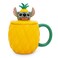Silver Buffalo Disney Lilo Stitch Pineapple 3D Sculpted Ceramic Mug With Lid Tropical Large Coffee Cup For Espresso Caffeine Beverages Home Kitchen Essentials Cute Gifts and Collectibles Holds 20 Ounc