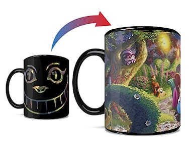Morphing Mugs Disney Alice in Wonderland Cheshire Cat and the Mad Hatters Tea Party One 16 oz Heat Sensitive Clue Mug Full Image Revealed When HOT Liquid Is Added MMUGC1441
