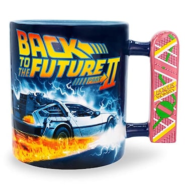 Toynk Back To The Future 2 Hoverboard Sculpted Handle Ceramic Coffee Mug With Delorean Design Holds 20 Ounces
