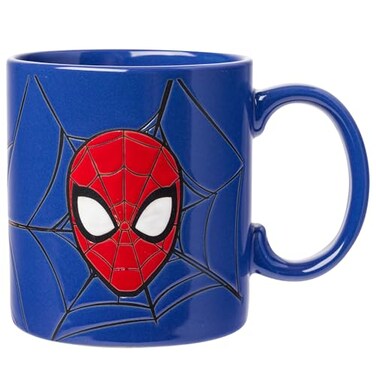Silver Buffalo Marvel Comics Spiderman Wax Resist Ceramic Mug 20 Ounces BlueMulti 20oz