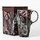 Topadorn 17oz Ceramic Coffee Mug with Lid Gift Box Boho Tribal Feather Art Mug Microwave Dishwasher Safe Large Latte Tea Cup for Home Office Gifting