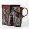Topadorn 17oz Ceramic Coffee Mug with Lid Gift Box Boho Tribal Feather Art Mug Microwave Dishwasher Safe Large Latte Tea Cup for Home Office Gifting
