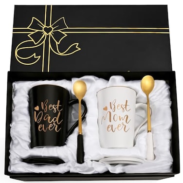 YHRJWN Best Parent Gifts Dad Mug Mom Mug 14 Oz Coffee Mug for Christmas Mothers Day
