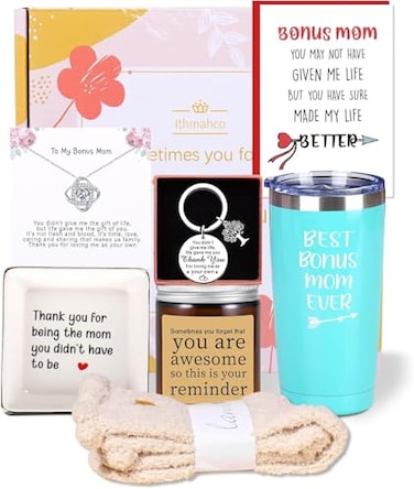 Ithmahco Step Mom Christmas Gifts Bonus Mom Christmas Gifts Best Bonus Moms Ever Gift Basket Stepmom Birthday Gift Ideas From Son Daughter