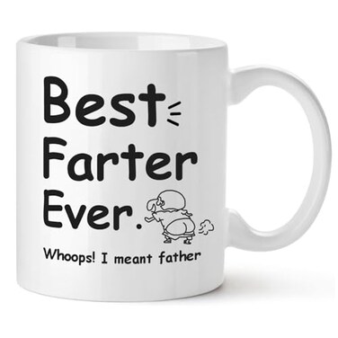 Yamgqus Funny Fathers Day Gift Coffee Mug for Dad 12oz Novel Tea Cup With Hilarious Pattern for Birthday White