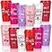 Pickmesh 12 Pack Valentines Day Coffee Cups Mugs Gift Bulk for Teachers Thank You Reusable Plastic Coffee Mugs with Lids Travel Tumblers Gift for Hot and Cold DrinksSweet Style16 oz