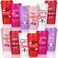 Pickmesh 12 Pack Valentines Day Coffee Cups Mugs Gift Bulk for Teachers Thank You Reusable Plastic Coffee Mugs with Lids Travel Tumblers Gift for Hot and Cold DrinksSweet Style16 oz