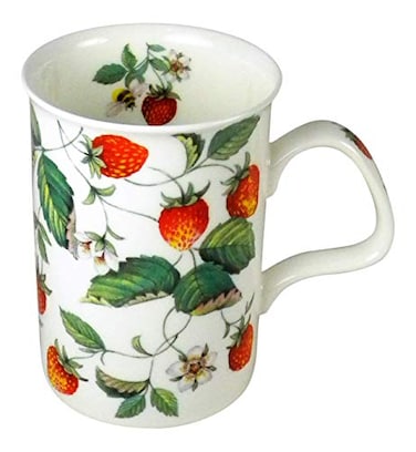 Roy Kirkham Alpine Strawberry Chintz Tea or Coffee Mug Fine Bone China England