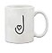 Speedy Pros J Love Hearts Initial Monogram Personalized Letter J Ceramic Mug Coffe Cup Holiday Christmas Hanukkah Gift For Men Women